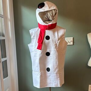 Adult Snowman Costume with Red Scarf and nose